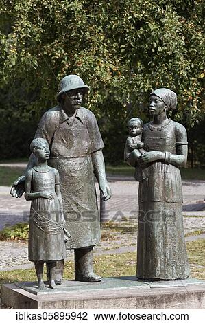 Stock Image - Monument Albert Schweitzer, sculptor Gerhard Geyer, Weimar, Thuringia, Germany, Europe. Fotosearch