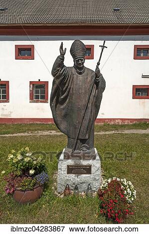 Monument of Pope John Paul II., 1978-2005, Cistercian Abbey, Stift St. Marienthal on the Neisse, Oberlausitz, Saxony, Germany, Europe View Large Photo Image Stock Photo - Monument of Pope John Paul II., 1978-2005, Cistercian Abbey, Stift St. Marienthal on the Neisse, Oberlausitz, Saxony, Germany, Europe. Fotosearch