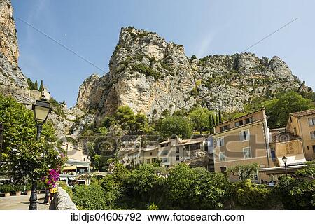 Stock Image - Moustiers St. Marie, Provence, Provence-Alpes-Côte d' Azur, South of France, France, Europe. Fotosearch