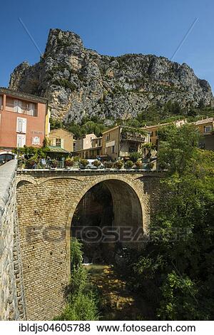 Moustiers St. Marie, Provence, Provence-Alpes-Côte d' Azur, South of France, France, Europe View Large Photo Image Stock Photo - Moustiers St. Marie, Provence, Provence-Alpes-Côte d' Azur, South of France, France, Europe. Fotosearch