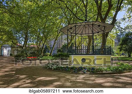 Stock Image - Music Bandstand, Dom Carlos park, Caldas da Rainha, Estremadura, Portugal, Europe. Fotosearch