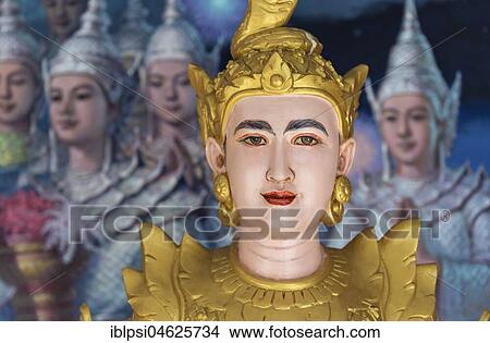 Picture - Nat spirit statue at Shwedagon Pagoda, Yangon, Myanmar, Burma, Asia. Fotosearch