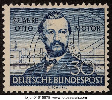 Nicolaus Otto, a German engineer who developed the four-stroke internal-combustion engine, portrait on a German stamp 1952 View Large Photo Image Stock Photo - Nicolaus Otto, a German engineer who developed the four-stroke internal-combustion engine, portrait on a German stamp 1952. Fotosearch