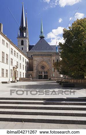 Notre-Dame Cathedral, Luxembourg City, Grand Duchy of Luxembourg View Large Photo Image Stock Photo - Notre-Dame Cathedral, Luxembourg City, Grand Duchy of Luxembourg. Fotosearch