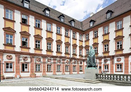 Picture - Old Castle, now the tax office, monument to Maximilian II of Bavaria, Bayreuth, Upper Franconia, Bavaria, Germany, Europe. Fotosearch
