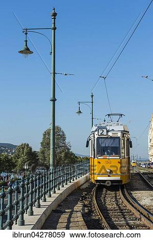 Old fashioned tram on banks of Danube, Budapest, Hungary, Europe View Large Photo Image Stock Photo - Old fashioned tram on banks of Danube, Budapest, Hungary, Europe. Fotosearch