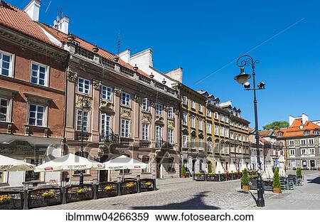 Stock Photo - Old houses, historic centre, Warsaw, Mazovia Province, Poland, Europe. Fotosearch