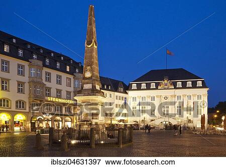 Old Town Hall with Fountain, Bonn, blue hour, North Rhine-Westphalia, Germany, Europe View Large Photo Image Stock Photo - Old Town Hall with Fountain, Bonn, blue hour, North Rhine-Westphalia, Germany, Europe. Fotosearch