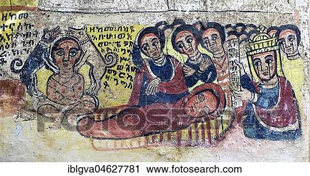 On the left, Gebre Kristos is greeted by two dogs of his father on his arrival, on the right by his parents' grief as they recognize him as their son, Canvas paintings in the Orthodox Church Abreha wa Atsbaha, Gheralta Region, Tigray, Ethiopia. View Large Photo Image Stock Image - On the left, Gebre Kristos is greeted by two dogs of his father on his arrival, on the right by his parents' grief as they recognize him as their son, Canvas paintings in the Orthodox Church Abreha wa Atsbaha, Gheralta Region, Tigray, Ethiopia.. Fotosearch