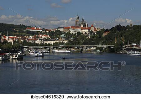 Overlooking the Vltava River, Prague Castle, Prague, Czech Republic, Europe View Large Photo Image Stock Photo - Overlooking the Vltava River, Prague Castle, Prague, Czech Republic, Europe. Fotosearch