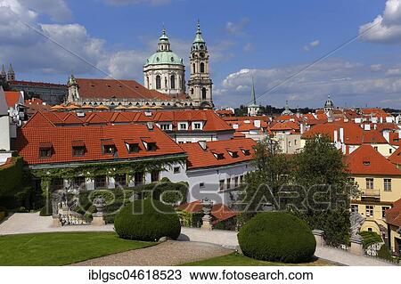 Overlooking Vrtba Garden with St. Nicolas Church, Little Quarter, Prague, Czech Republic, Europe View Large Photo Image Stock Image - Overlooking Vrtba Garden with St. Nicolas Church, Little Quarter, Prague, Czech Republic, Europe. Fotosearch