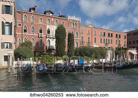 Stock Image - Palazzo Rava, Gothic Revival, 1906, Grand Canal, district San Polo, Venice, Veneto, Italy, Europe. Fotosearch