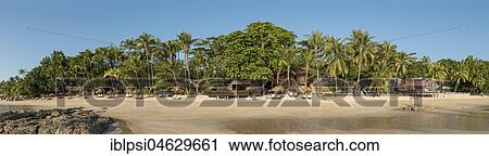 Panoramic view of Ngapali Beach, Rakhine State, Myanmar, Burma, Asia View Large Photo Image Stock Image - Panoramic view of Ngapali Beach, Rakhine State, Myanmar, Burma, Asia. Fotosearch