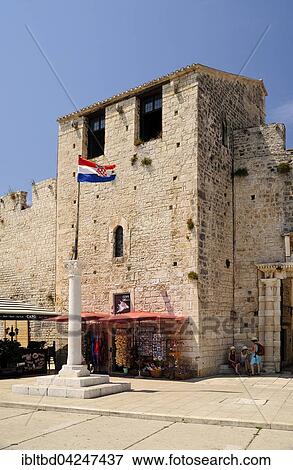 Part of the city wall, Trogir, Dalmatia, Croatia, Europe View Large Photo Image Stock Photo - Part of the city wall, Trogir, Dalmatia, Croatia, Europe. Fotosearch