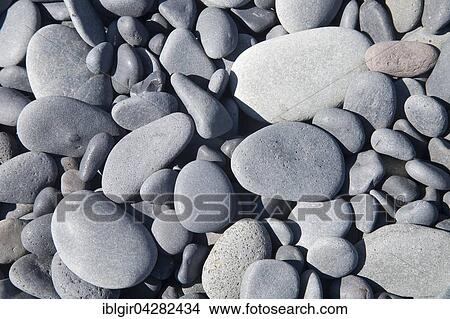 Picture - Pebbles on beach, Vik, Iceland, Europe. Fotosearch