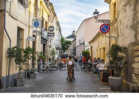 Pedestrian zone in Oristano, Sardinia, Italy, Europe View Large Photo Image Stock Image - Pedestrian zone in Oristano, Sardinia, Italy, Europe. Fotosearch