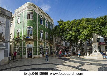 Place Praca Luis de Camoes in the Old Town, Lagos, Algarve, Portugal, Europe View Large Photo Image Stock Photograph - Place Praca Luis de Camoes in the Old Town, Lagos, Algarve, Portugal, Europe. Fotosearch