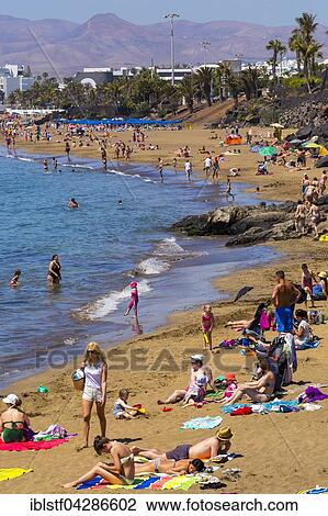 Playa Grande, the town beach in Puerto del Carmen, Lanzarote, Canary Islands, Spain, Southern Europe, Europe View Large Photo Image Stock Image - Playa Grande, the town beach in Puerto del Carmen, Lanzarote, Canary Islands, Spain, Southern Europe, Europe. Fotosearch