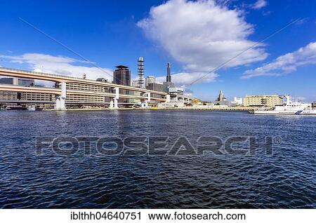 Stock Image - Port with skyline, Kobe, Japan, Asia. Fotosearch