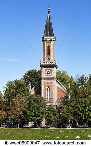 Stock Photo - Protestant parish church, Christuskirche, Salzburg, Austria, Europe. Fotosearch