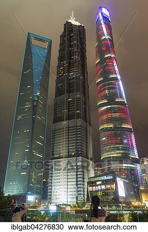 Pudong financial district at night, Shanghai, China, Asia View Large Photo Image Stock Image - Pudong financial district at night, Shanghai, China, Asia. Fotosearch