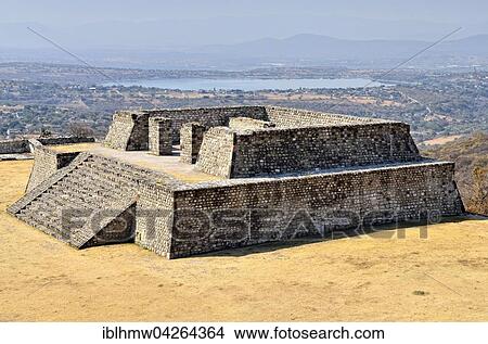 Pyramid at Plaza de la Estela, Laguna de Coatetelco behind, Ruins of Xochicalco, Cuernavaca, Morelos, Mexico, North America View Large Photo Image Picture - Pyramid at Plaza de la Estela, Laguna de Coatetelco behind, Ruins of Xochicalco, Cuernavaca, Morelos, Mexico, North America. Fotosearch
