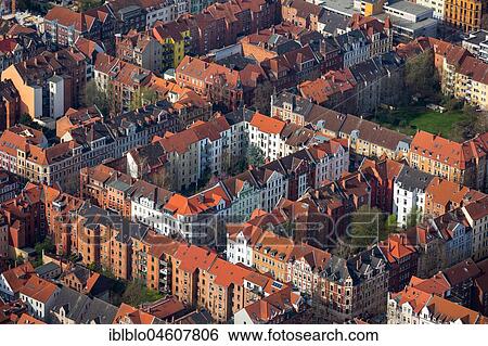 Stock Photograph - Residential buildings, Linden-Nord district, Hanover, Lower Saxony, Germany, Europe. Fotosearch