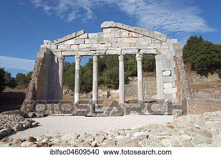 Restored monument of the Agonothetians, part of the Buleuterion, temple, ruins of Apollonia, Fier, Albania, Europe View Large Photo Image Stock Image - Restored monument of the Agonothetians, part of the Buleuterion, temple, ruins of Apollonia, Fier, Albania, Europe. Fotosearch