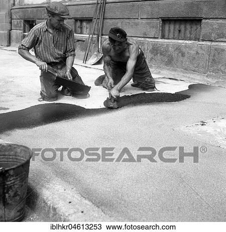 Road workers tar a road, ca. 1945 to 1955, Freiburg, Germany, Europe View Large Photo Image Stock Image - Road workers tar a road, ca. 1945 to 1955, Freiburg, Germany, Europe. Fotosearch