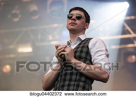 Stock Image - Ross Farrelly, singer from the Irish rhythm and blues band The Strypes live at the 26th Heitere Open Air in Zofingen, Aargau, Switzerland, Europe. Fotosearch