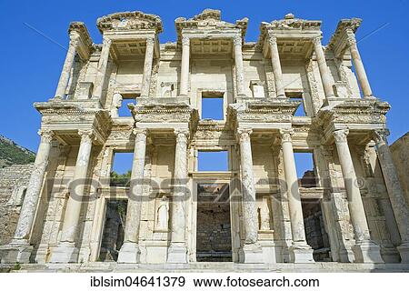 Stock Photo - Ruins Library of Celsus, Ephesus, Turkey, Asia. Fotosearch