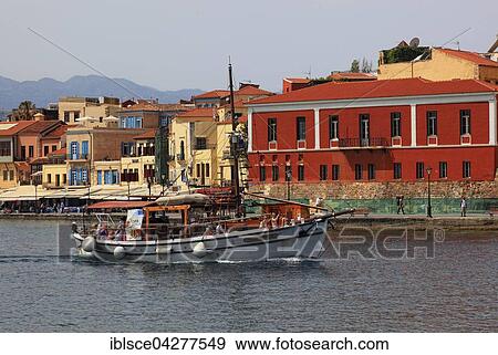 Sailboat, historic centre, harbour, Chania, Crete, Greece, Europe View Large Photo Image Stock Photo - Sailboat, historic centre, harbour, Chania, Crete, Greece, Europe. Fotosearch