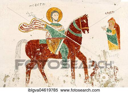 Saint Mercurius on a dark brown horse, fresco inside the rock church of Daniel Qorqor, Gheralta Region, Tigray, Ethiopia, Africa View Large Photo Image Stock Photography - Saint Mercurius on a dark brown horse, fresco inside the rock church of Daniel Qorqor, Gheralta Region, Tigray, Ethiopia, Africa. Fotosearch