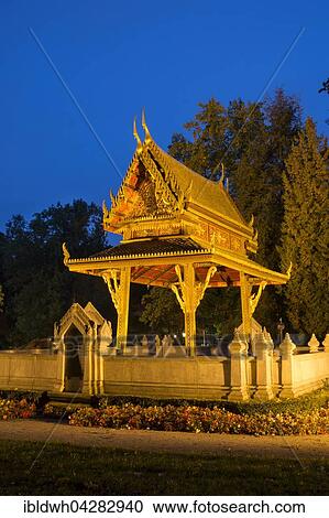 Sala Thai in the park, temple, park at twilight, Bad Homburg vor der Hohe, Hesse, Germany, Europe View Large Photo Image Stock Image - Sala Thai in the park, temple, park at twilight, Bad Homburg vor der Hohe, Hesse, Germany, Europe. Fotosearch
