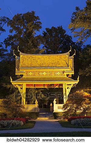 Sala Thai in the park, temple, park at twilight, Bad Homburg vor der Hohe, Hesse, Germany, Europe View Large Photo Image Stock Photo - Sala Thai in the park, temple, park at twilight, Bad Homburg vor der Hohe, Hesse, Germany, Europe. Fotosearch