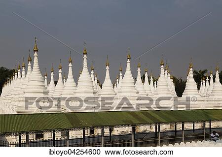 Stock Image - Sandamuni Paya, called The World's Biggest Book, Aungmyaythazan, Mandalay, Myanmar, Asia. Fotosearch