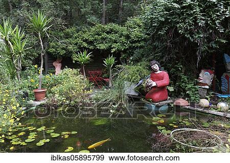Stock Photo - Sculpture park of the artist Jochen Bach, Plinzmühle, Plinz, Großkröbitz, Milda, Thuringia, Germany, Europe. Fotosearch