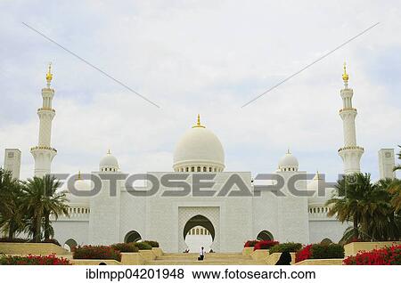 Sheikh Zayed Mosque, Abu Dhabi, United Arab Emirates, Asia View Large Photo Image Stock Photo - Sheikh Zayed Mosque, Abu Dhabi, United Arab Emirates, Asia. Fotosearch