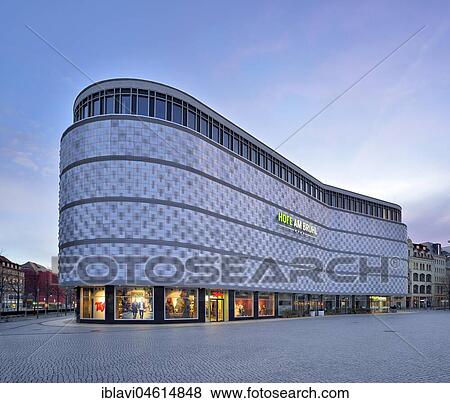Stock Photo - Shopping mall Höfe am Brühl, called Blechbüchse, Richard-Wagner-Platz, Leipzig, Saxony, Germany, Europe. Fotosearch