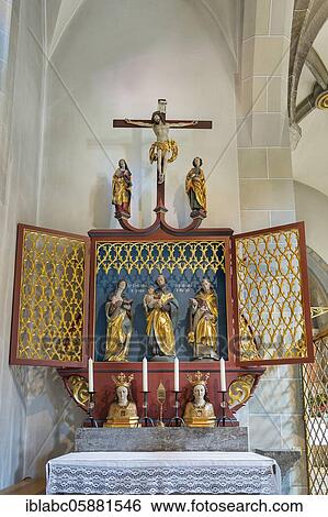 Side altar, Wing altar, Monastery church of the heart of Jesus, Archabbey of St. Ottilien, Upper Bavaria, Bavaria, Germany, Europe View Large Photo Image Stock Photograph - Side altar, Wing altar, Monastery church of the heart of Jesus, Archabbey of St. Ottilien, Upper Bavaria, Bavaria, Germany, Europe. Fotosearch