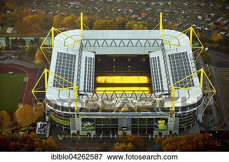 Stock Photo - Signal Iduna Park, Westfalenstadion, Bundesliga stadium of the football club Borussia Dortmund, BVB O9, Dortmund, Ruhr district, North Rhine-Westphalia, Germany, Europe. Fotosearch