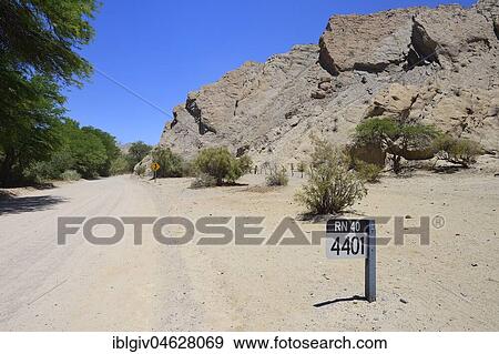 Signpost on the Route National RN 40 at KM 4401, near Cafayate, Salta, Argentina, South America View Large Photo Image Stock Photo - Signpost on the Route National RN 40 at KM 4401, near Cafayate, Salta, Argentina, South America. Fotosearch