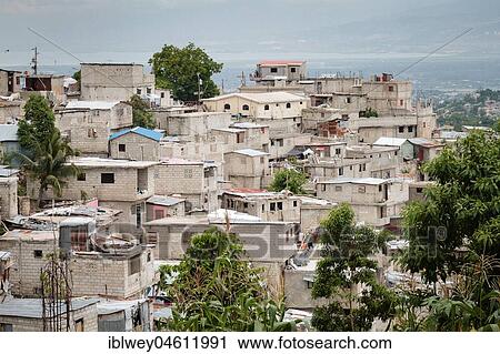 Simple housing area on mountain slope, slum, Port-au-Prince, Ouest, Haiti, Central America View Large Photo Image Stock Image - Simple housing area on mountain slope, slum, Port-au-Prince, Ouest, Haiti, Central America. Fotosearch