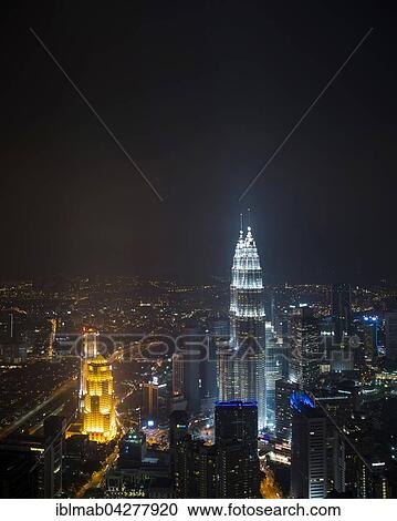 Skyline at night, Petronas Towers, Kuala Lumpur, Malaysia, Asia View Large Photo Image Stock Image - Skyline at night, Petronas Towers, Kuala Lumpur, Malaysia, Asia. Fotosearch