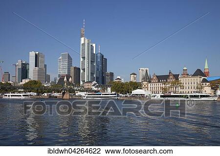 Skyline, Financial District, river Main, Mainkai, Frankfurt am Main, Hesse, Germany, Europe View Large Photo Image Stock Image - Skyline, Financial District, river Main, Mainkai, Frankfurt am Main, Hesse, Germany, Europe. Fotosearch