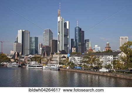 Skyline, Financial District, river Main, Mainkai, Frankfurt am Main, Hesse, Germany, Europe View Large Photo Image Stock Photo - Skyline, Financial District, river Main, Mainkai, Frankfurt am Main, Hesse, Germany, Europe. Fotosearch