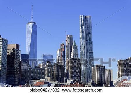 Skyline Financial District with One World Trade Center, Manhattan, New York City, New York, USA, North America View Large Photo Image Stock Image - Skyline Financial District with One World Trade Center, Manhattan, New York City, New York, USA, North America. Fotosearch