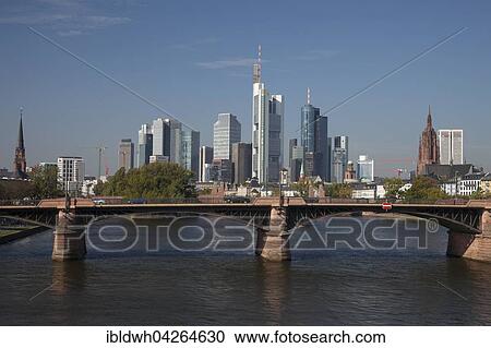 Skyline with financial district, and Frankfurt, Ignaz Bubis bridge, Frankfurt, Hesse, Germany, Europe View Large Photo Image Stock Image - Skyline with financial district, and Frankfurt, Ignaz Bubis bridge, Frankfurt, Hesse, Germany, Europe. Fotosearch
