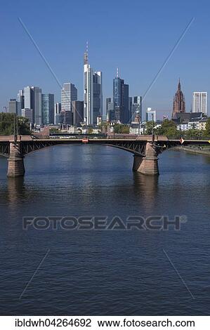 Skyline with financial district, and Frankfurt, Ignaz Bubis bridge, Frankfurt, Hesse, Germany, Europe View Large Photo Image Stock Image - Skyline with financial district, and Frankfurt, Ignaz Bubis bridge, Frankfurt, Hesse, Germany, Europe. Fotosearch