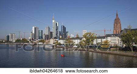Skyline with financial district, and Frankfurt, river Main, Mainkai, Frankfurt am Main, Hesse, Germany, Europe View Large Photo Image Stock Photo - Skyline with financial district, and Frankfurt, river Main, Mainkai, Frankfurt am Main, Hesse, Germany, Europe. Fotosearch